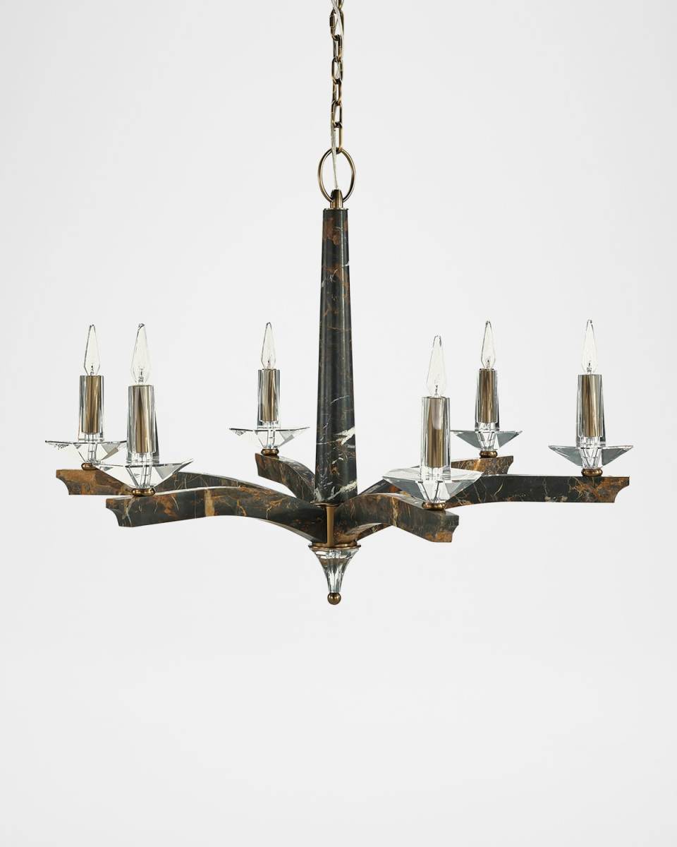 Inverness 6-Light Marble Chandelier, 41" Round